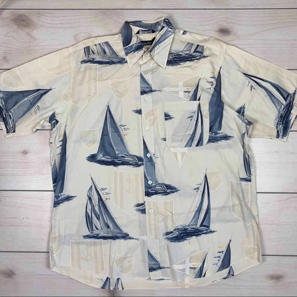 Nautica look light button down shirt
